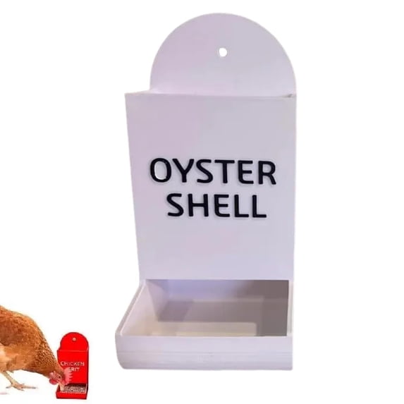 Oyster Shell and Grit Feeder, Hanging Chicken Feeder Trough, Chicken Coop Accessories (Black-B)