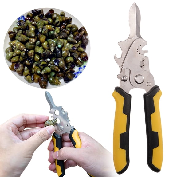Oyster Shucker Machine - Oyster Opener Machine, Stainless Steel Shellfish Shucking Pliers | It Can Open Shells Easily without Wasting The Juice for Mussel Clam Home Kitchen Restaurant (Yellow)