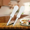 thumbnail image 1 of Oyster Shucking Knife, New Haven Style Oyster Shucker Clam Knife with Non-Slip Poly Handle, Seafood Opener Seafood Tools (White,2PCS), 1 of 6
