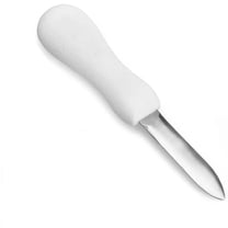 Oyster Shucking Knife, Stainless Steel Oyster Knife with Non-Slip Poly Handle, Seafood Opener Seafood Tools for Oyster Clam Scallop In Shell, White