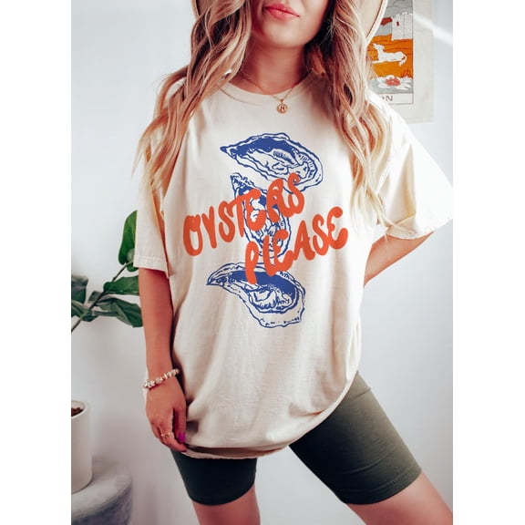Oyster T-Shirt, Seafood Tshirt, Oysters Shirt, Foodie Shirt, Food Shirt, Retro Summer Shirt, Coastal Aesthetic, Vintage Inspired, Graphic Tee TH270505