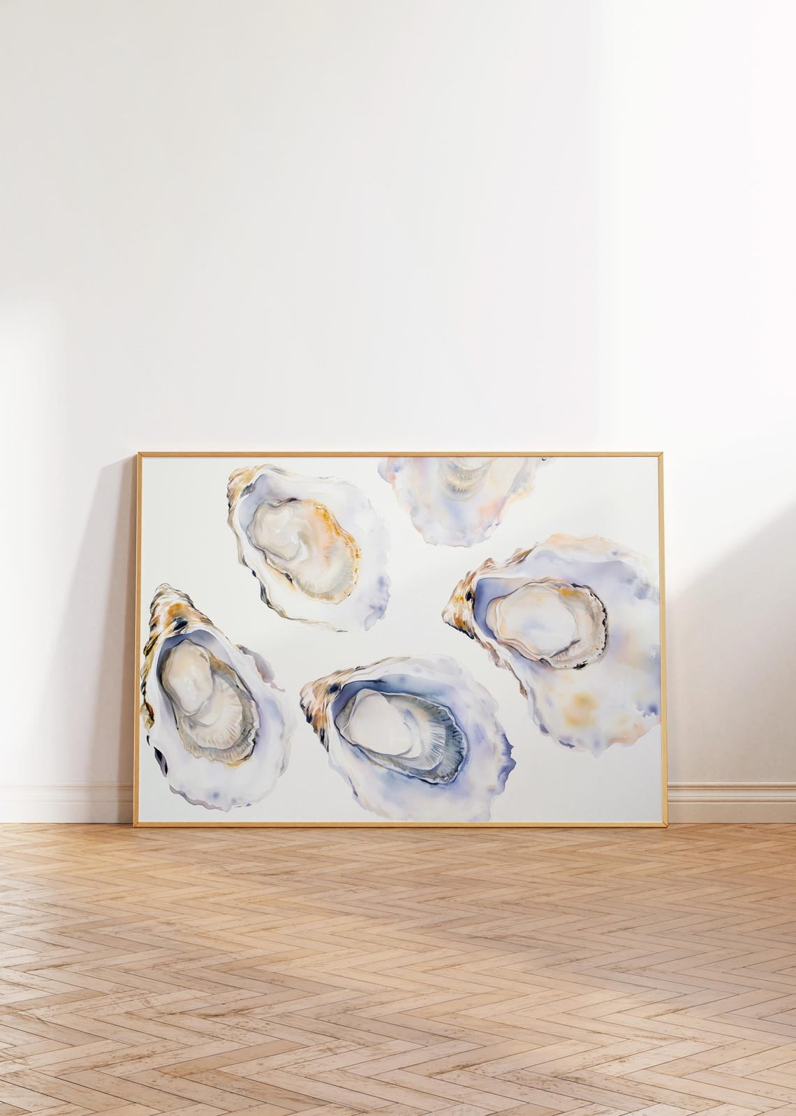 Oyster Watercolor Wall Art, Coastal Oyster Decor, Beach House Art ...