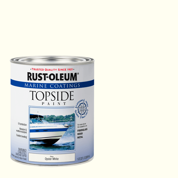 Oyster White, Rust-Oleum Marine Coatings Topside Gloss Paint-396977, 1 qt