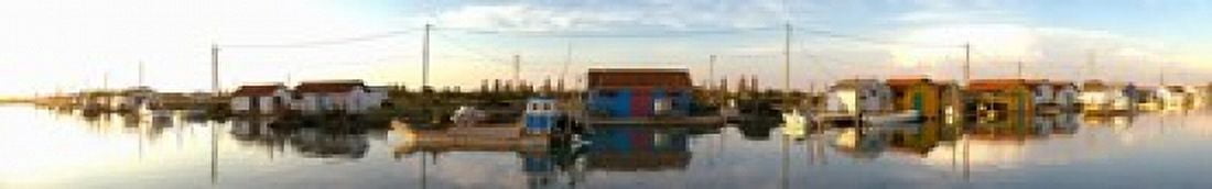 Oyster farming zone in Oleron Island Poitou-Charentes France Canvas Art - Panoramic Images (22 x 4)