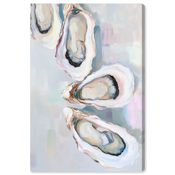 Oysters Canvas Print Coastal Wall Decor by Art Remedy, Gallery Wrapped, 24 x 36