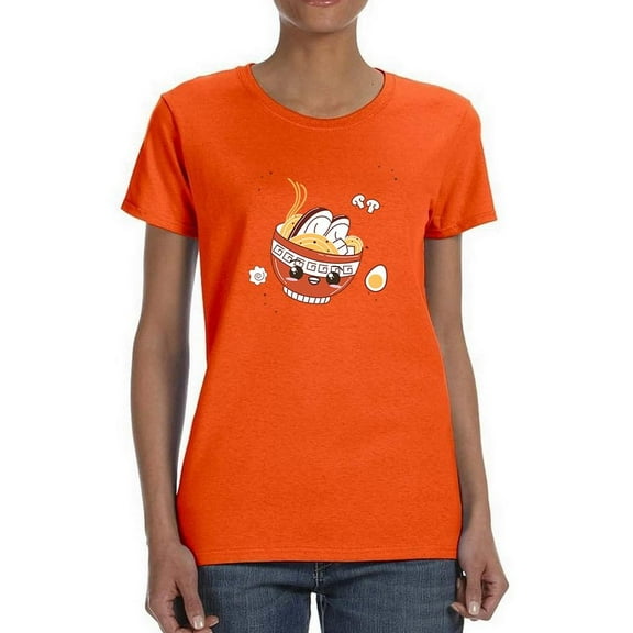 Oysters Ramen Bowl Grinning Shaped T-Shirt Women -Smartprints Designs, Female Large
