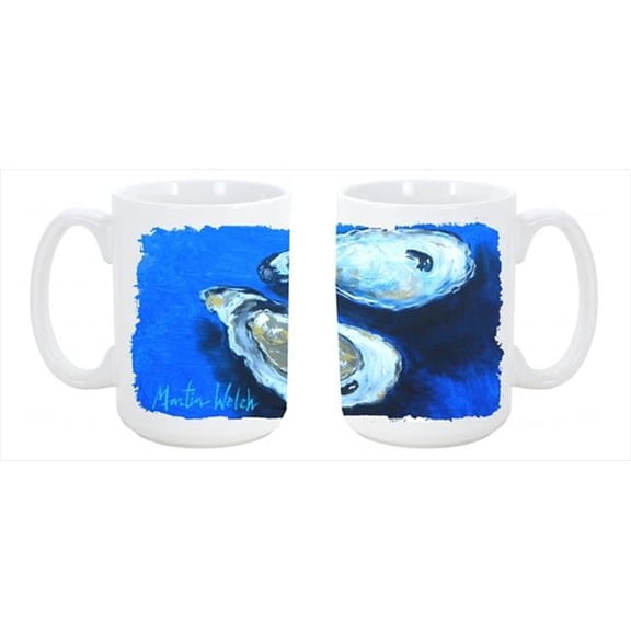 Oysters Seafood Four Dishwasher Safe Microwavable Ceramic Coffee Mug 15 oz.
