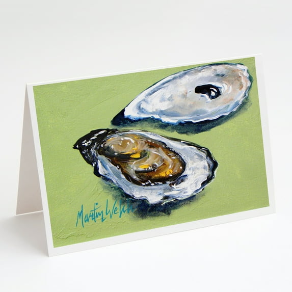 Oysters Two Shells Greeting Cards Pack of 8 7 in x 5 in