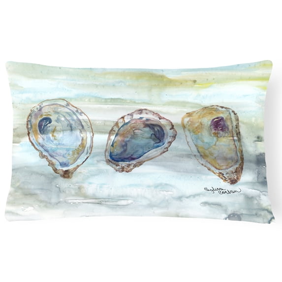 Oysters Watercolor Canvas Fabric Decorative Pillow