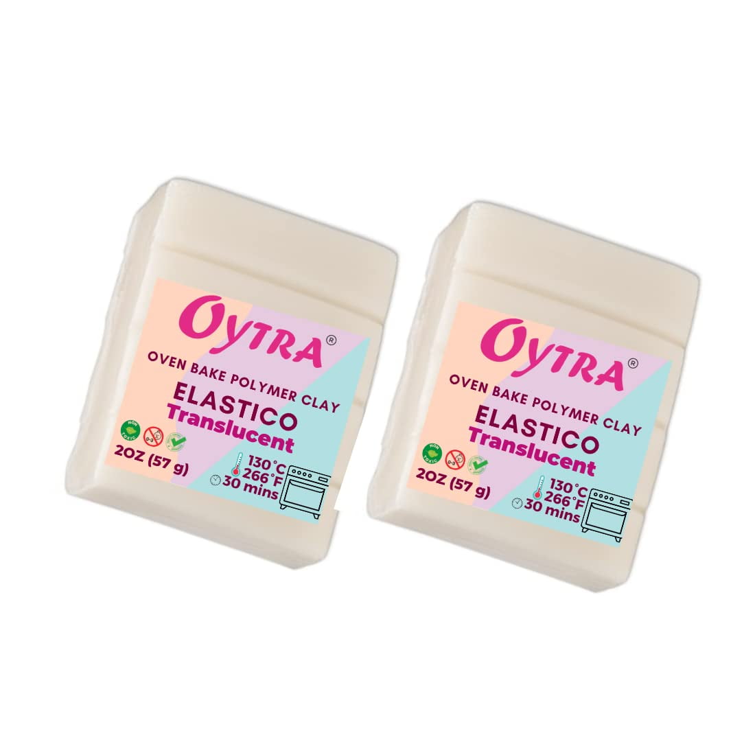 Oytra 100G Translucent Polymer Oven Bake Clay Elastico Series For