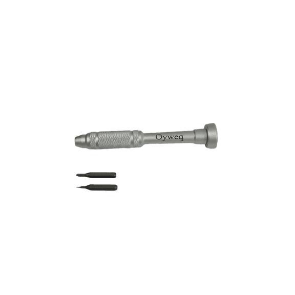 Oyweq Precision Screwdriver Set, 2 Pcs Interchangeable Micro Screwdriver Bits, Aluminum Handle Small Screwdriver
