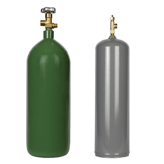 Oyx-Acetylene Welding Cylinder Set - 40 cu ft. Acetylene and Oxygen Tanks DOT Approved - Ships Empty