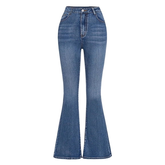 Oyyn Girls' Flare Jeans High Elastic Waist Denim Pants with Bell Bottom Design Stretchy and Adorable Y2K Streetwear Featuring Pockets for Ages 7-14 Years