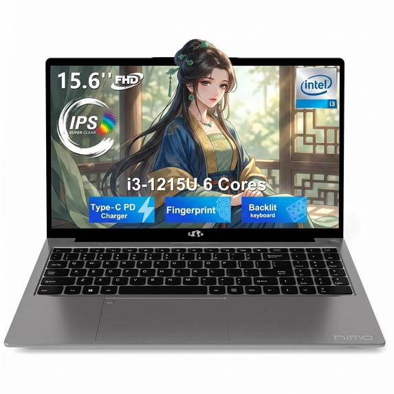 Oyzzraze 15.6"" FHD IPS Laptop, Intel Core i3-1215U (Beats i5-1135G7 Class), 8GB RAM, 512GB SSD, Windows 11 Home, Wi-Fi 6, Backlit Keyboard, Fingerprint, USB-C 65W Fast Charge, Bluetooth 5.2