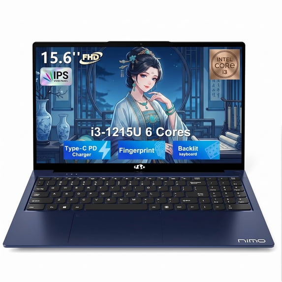 Oyzzraze 15.6"" FHD IPS Laptop, Intel Core i3-1215U (Beats i5-1135G7 Class), 8GB RAM, 512GB SSD, Windows 11 Home, Wi-Fi 6, Backlit Keyboard, Fingerprint, USB-C 65W Fast Charge, Bluetooth 5.2
