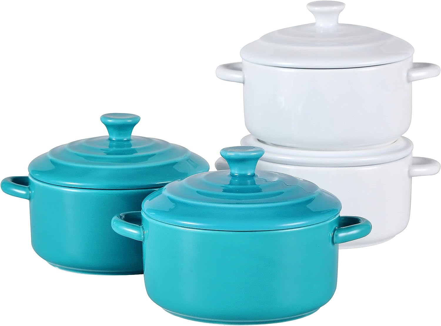 Oz Cocotte Ceramic Ramekins For Baking, Casserole Dish With Lid, Cute