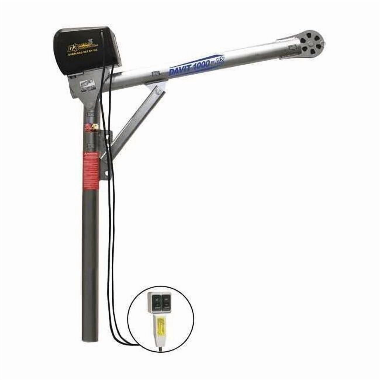 Davit Crane, 1,000 lb Capacity, 27.5 in to 42 in Reach, 0 in to 540 in Lift Range, Silver