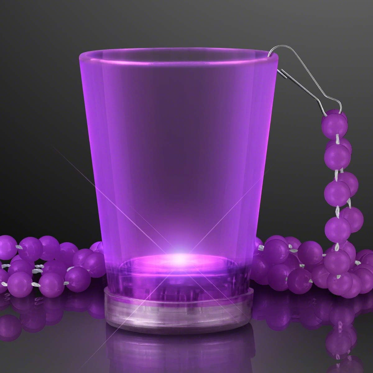 Oz. Light Up Purple Shot Glasses On Purple Beads (Set Of 4)