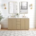 thumbnail image 1 of Oza 60M" Double Bath Vanity in Aged Natural Oak with Fish Maw White Quartz Stone, 1 of 15
