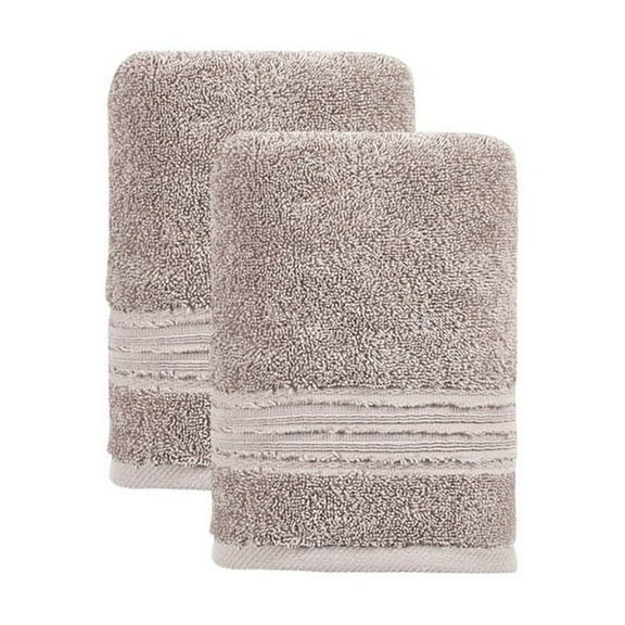 Ozan Premium Home 100% Genuine Turkish Cotton Cascade Hand Towel(Set of 2) Taupe
