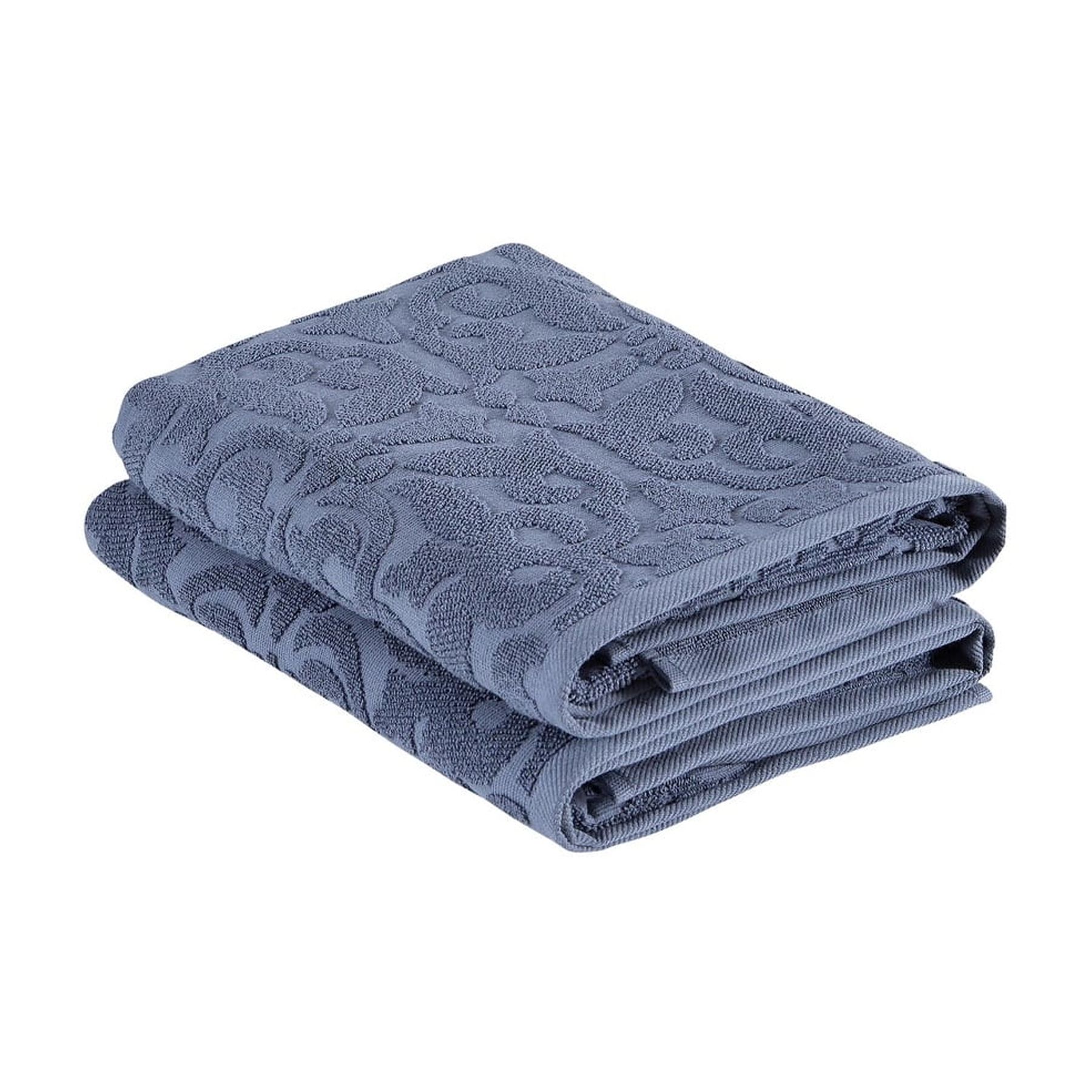 Ozan Premium Home  100% Genuine Turkish Cotton Patchouli Bath Towels (Set of 2) Dusty Blue