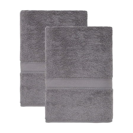 Ozan Premium Home 100% Turkish Cotton Legend Collection Luxury Bath Towels (Set of 2) Dark Grey