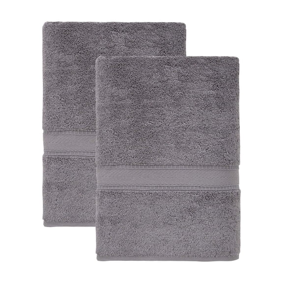 Ozan Premium Home 100% Turkish Cotton Legend Collection Luxury Bath Towels (Set of 2) Dark Grey