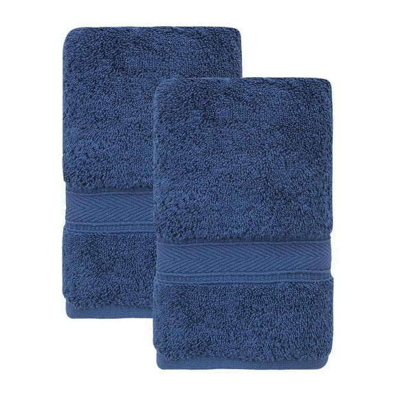 Ozan Premium Home 100% Turkish Cotton Legend Collection Luxury Hand Towels (Set of 2) Navy