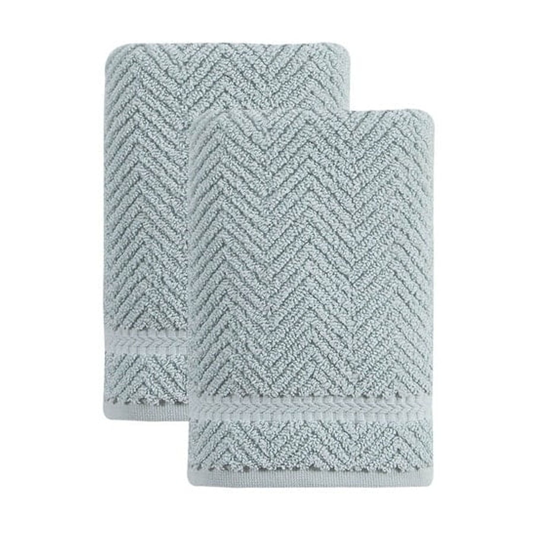 Ozan Premium Home  100% Turkish Cotton Maui Collection Luxury Hand Towels (Set of 2) Light Aqua