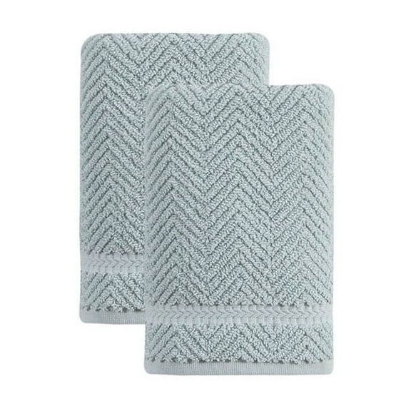 Ozan Premium Home 100% Turkish Cotton Maui Collection Luxury Hand Towels (Set of 2) Light Aqua