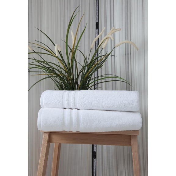 Ozan Premium Home 100% Turkish Cotton Sienna Luxury Collection Bath Towels (Set of 2) White