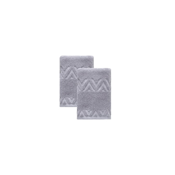 Ozan Premium Home 100% Turkish Cotton Sovrano Collection Luxury Hand Towels (Set of 2) Light Grey