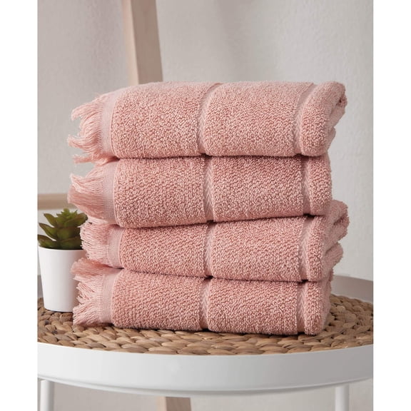 Ozan Premium Home Mirage Collection 100% Turkish Cotton 4-Pc. Hand Towels - Pink Color