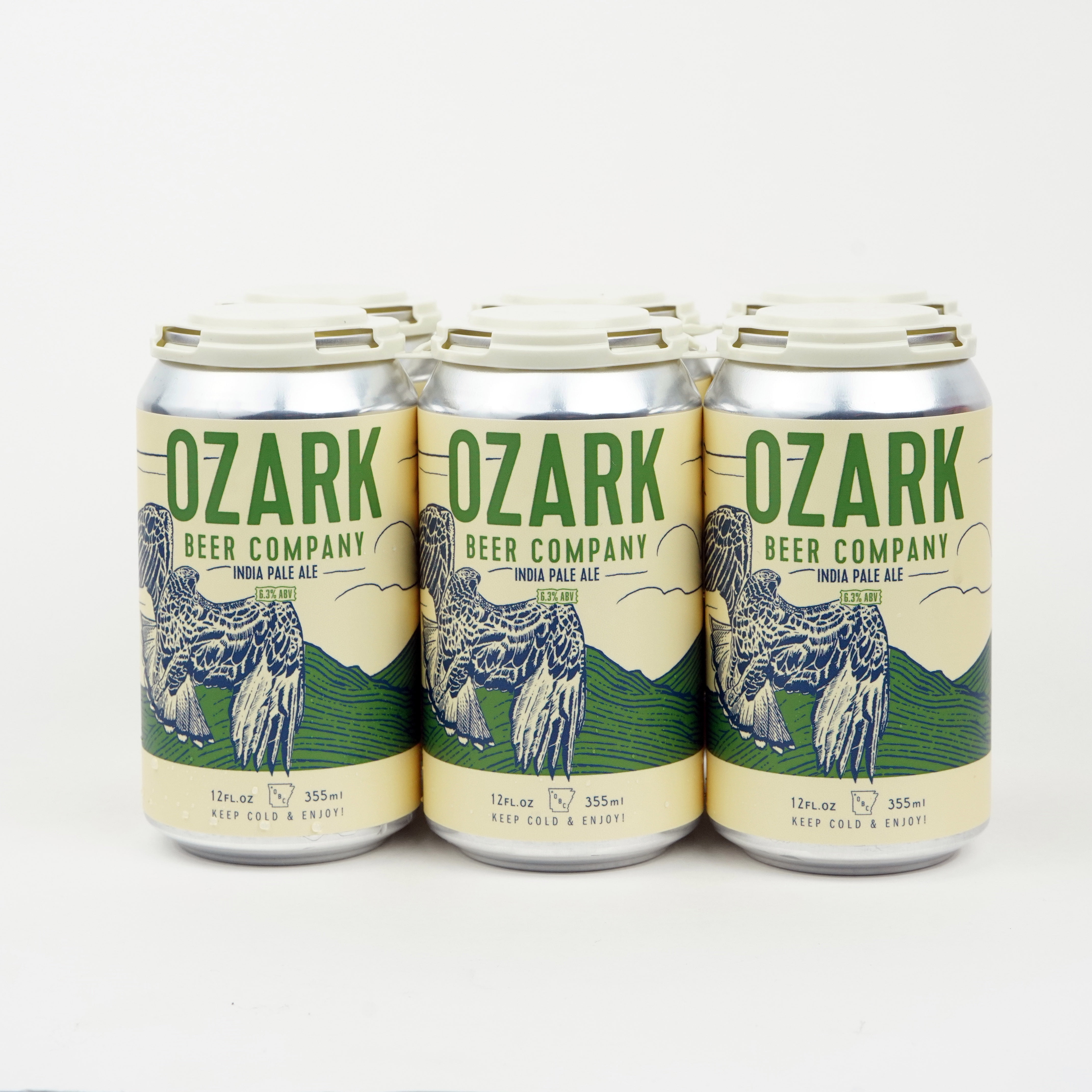 Ozark Beer Company IPA Craft Beer, India Pale Ale, 6 Pack Beer, 12 fl oz Can, 6.3% ABV