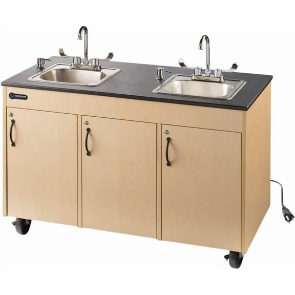 Ozark River Manufacturing Lil Delux, Child Height Double Basin Portable Sink Handwashing Station for Kids, Two Basin Portable Sink with Hot Water for Daycares and Classrooms, 110V