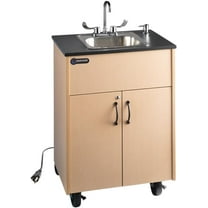 Ozark River Manufacturing Premier 1, Portable Sink Hand Wash Station, 110V, Maple Laminate Cabinet-Laminate Countertop-Stainless Basin