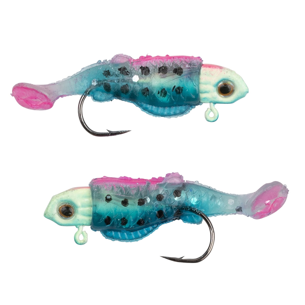 Ozark Trail Freshwater Rigged Paddle Tail Minnow Fishing Lure, Blue/Pink, 1/16 oz