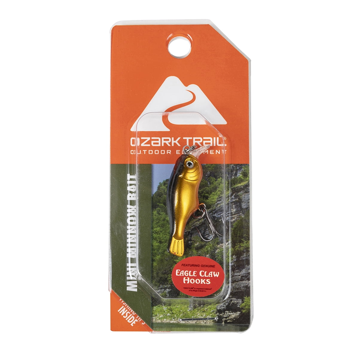 Ozark Trail Freshwater Mini Minnow Fishing Lure, Gold/Black, 1/16 oz