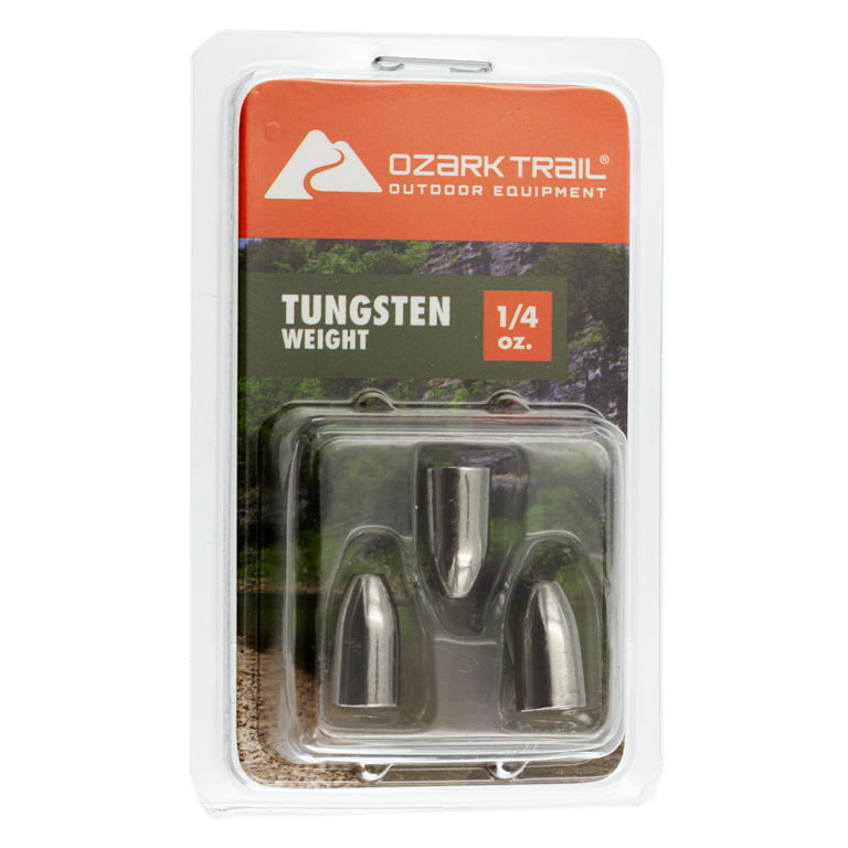 Ozark Trail 1/4-Ounce Tungsten Fishing Worm Weight, 3pcs - Natural