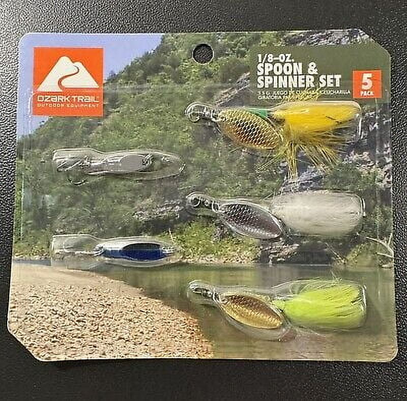 Ozark Trail 1/8 oz. Inline Spinner and Spoon Kit, 5 Pack, Assorted Colors