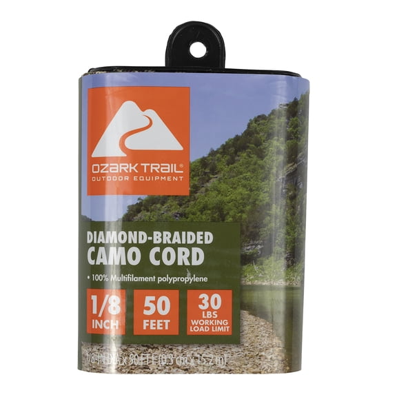 Ozark Trail 1/8-inch x 50-foot Diamond Braided Camo Cord Rope