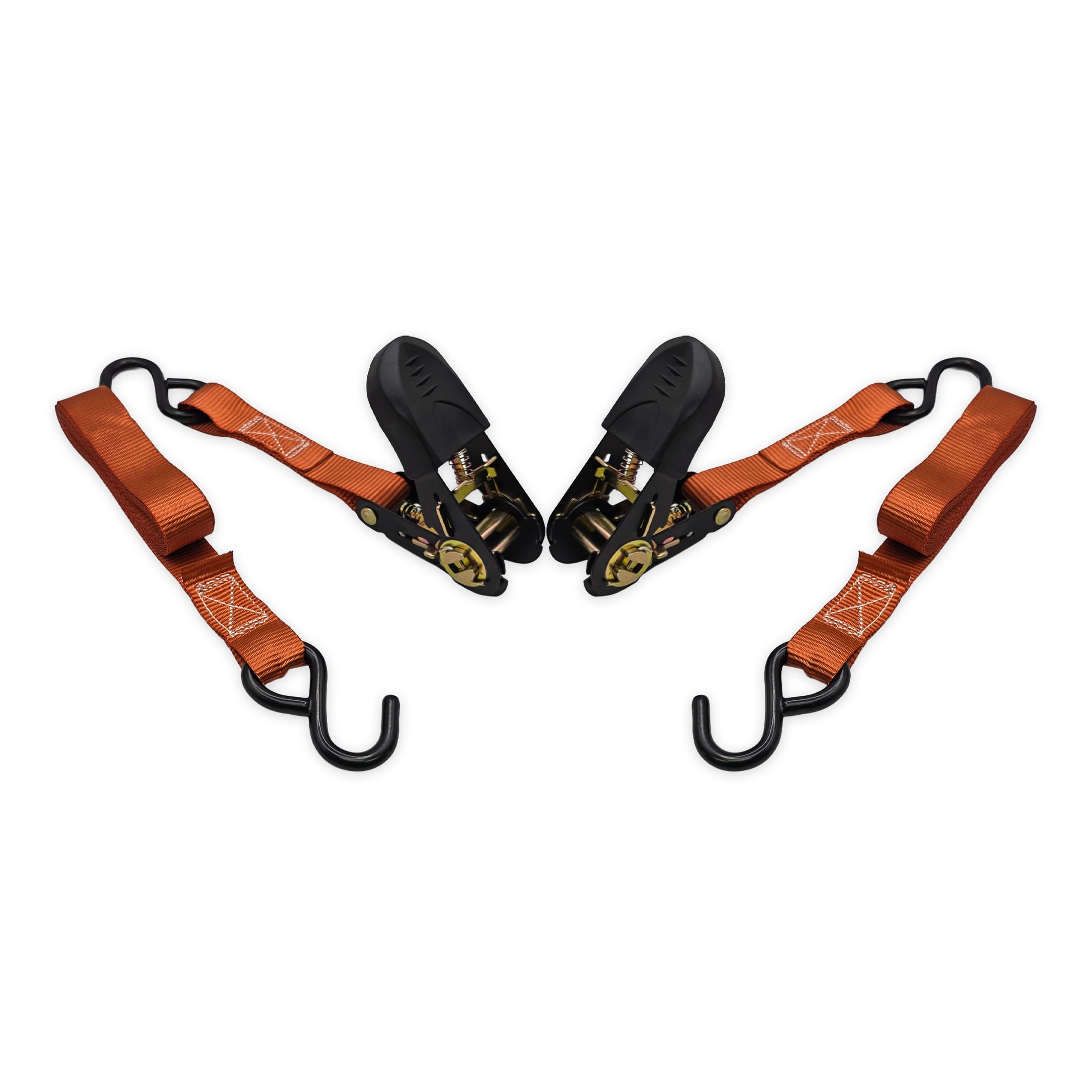 Ozark Trail 10-Ft Ratchet Tie Down Straps, 2-Pack, 400 lb WLL, Brick Orange