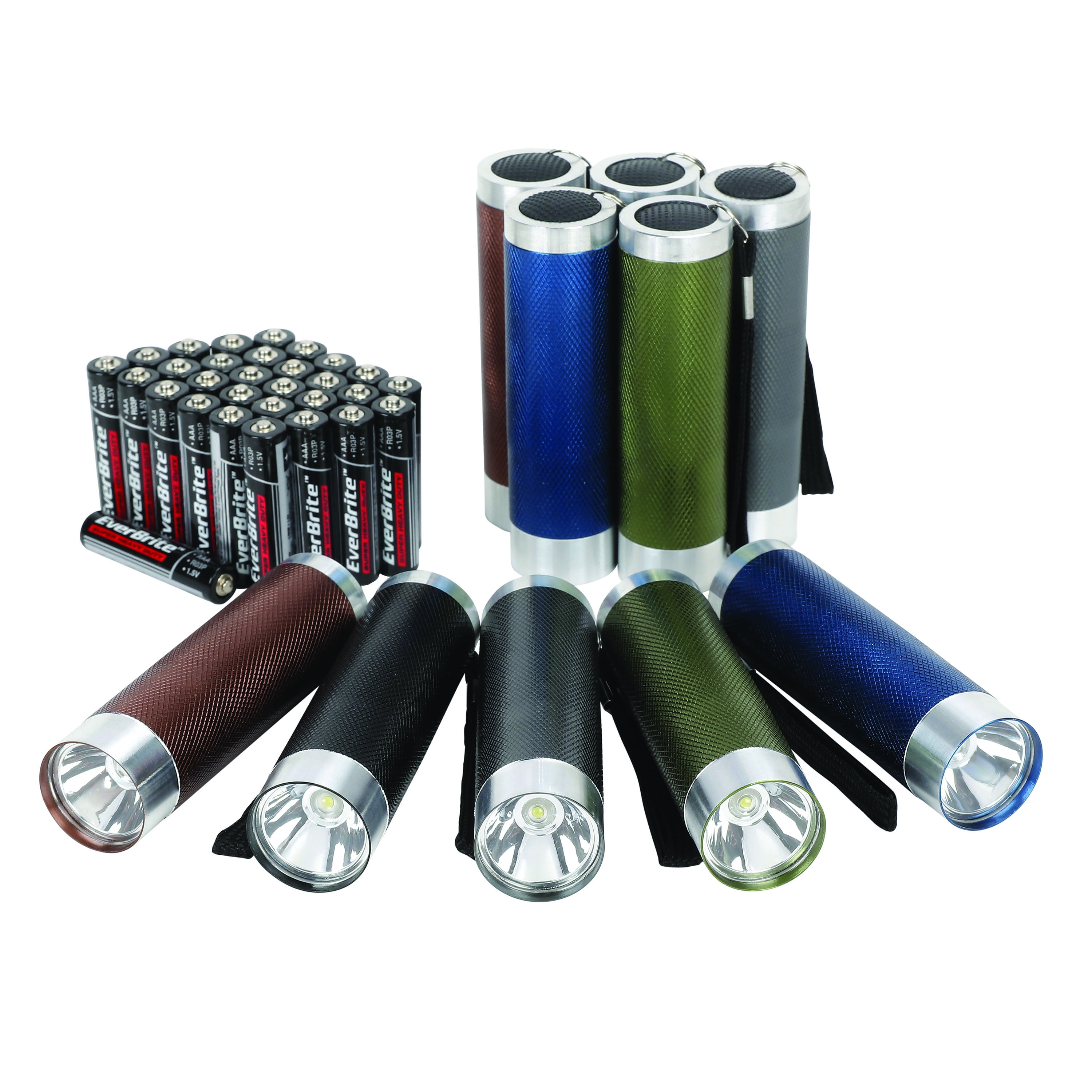 Ozark Trail 10-Pack Aluminum Mini LED Flashlight, 50 Lumen, 5 Colors