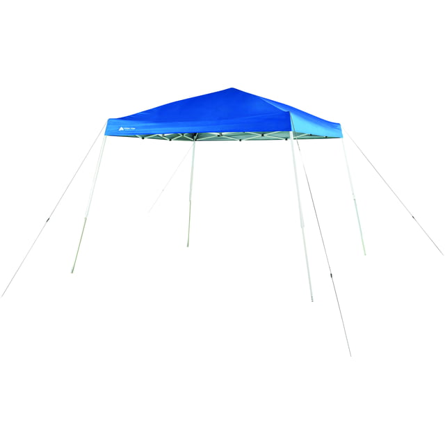 Ozark Trail 10' x 10' Instant Pop-up Slant Leg Canopy Outdoor Shading Shelter, Blue