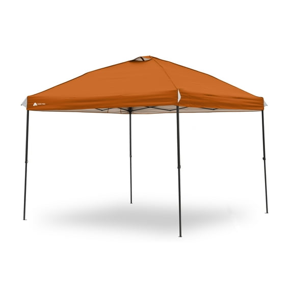 Ozark Trail 10x10 Instant Pop Up Canopy Tent with Simple Push Setup – Straight Leg Pop-Up Tent for Tailgating, Camping & Events, Burnt Orange
