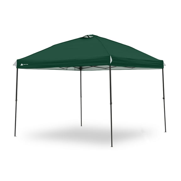 Ozark Trail 10x10 Instant Pop Up Canopy Tent with Simple Push Setup – Straight Leg Pop-Up Tent for Tailgating, Camping & Events, Dark Green