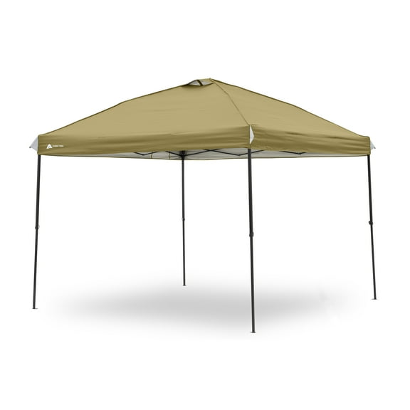 Ozark Trail 10x10 Instant Pop Up Canopy Tent with Simple Push Setup – Straight Leg Pop-Up Tent for Tailgating, Camping & Events, Gold