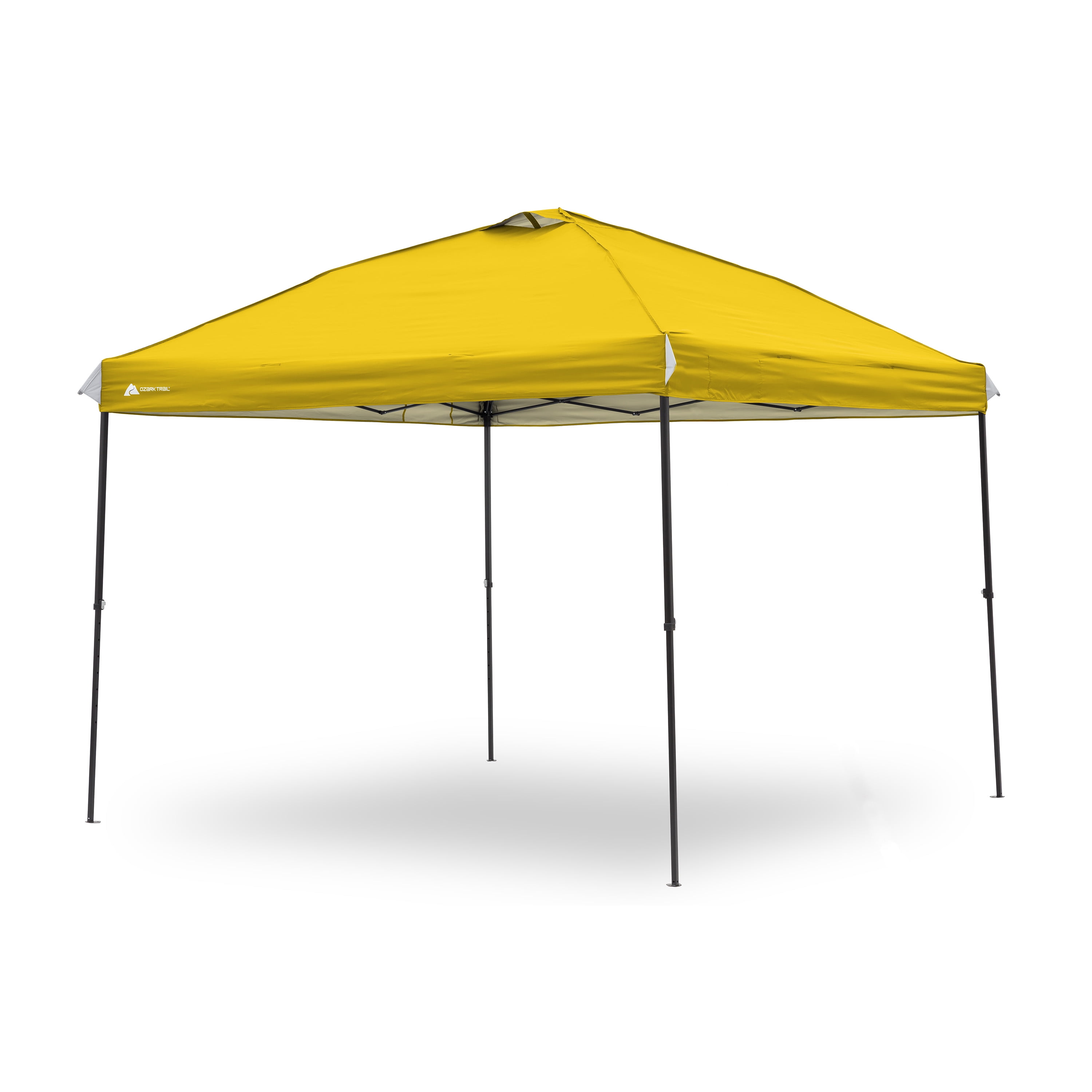 Ozark Trail 10x10 Instant Pop Up Canopy Tent with Simple Push Setup – Straight Leg Pop-Up Tent for Tailgating, Camping & Events, Yellow Gold