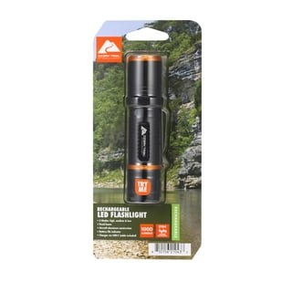 Ozark Trail Rechargeable Tactical LED Flashlight, 1000 Lumen, IPX4 Water Resistant, 4 Modes, 8 Hour Runtime