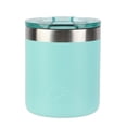 thumbnail image 1 of Ozark Trail 10oz Ceramic Lined Stainless Steel Lowball Tumbler with Magnetic Tritan Transparent Slider Lid, Turquoise, 1 of 17